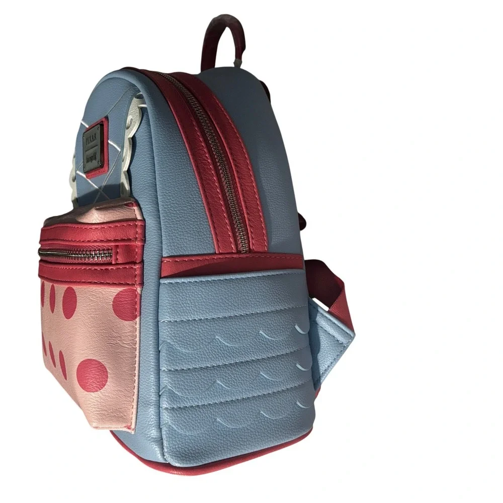 Loungefly Pixar Toy Story Bo Peep Polka Dot Scalloped Mini Backpack Blue Pink